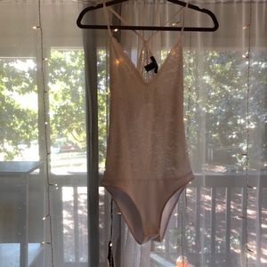 White lace body suit